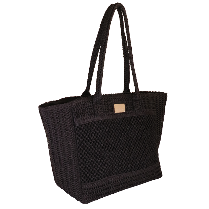CAMOMILLA BORSA CITY CROCHET NERO