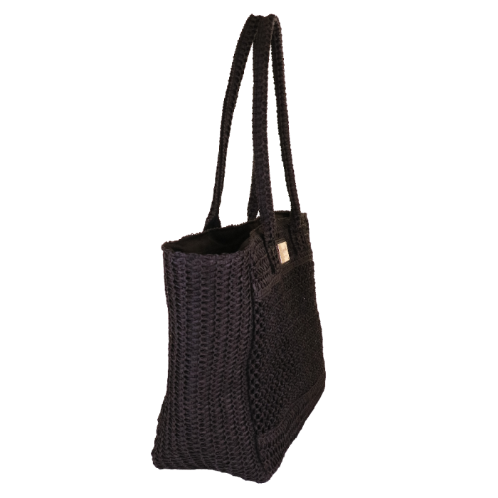 CAMOMILLA BORSA CITY CROCHET NERO