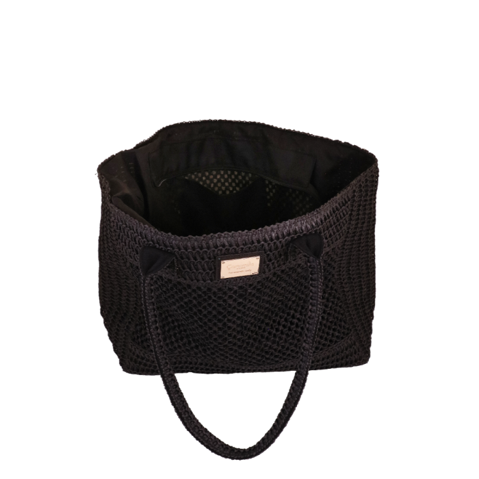 CAMOMILLA BORSA CITY CROCHET NERO