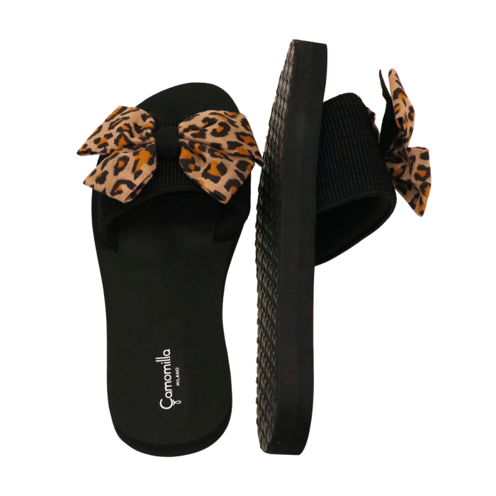 CAMOMILLA SLIDERS LEOPARD BOW 38