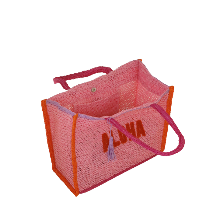 CAMOMILLA BORSA CITY CROCHET COLORFUL ROSA
