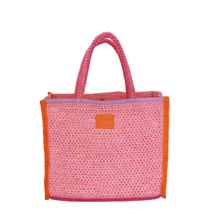 CAMOMILLA BORSA CITY CROCHET COLORFUL ROSA