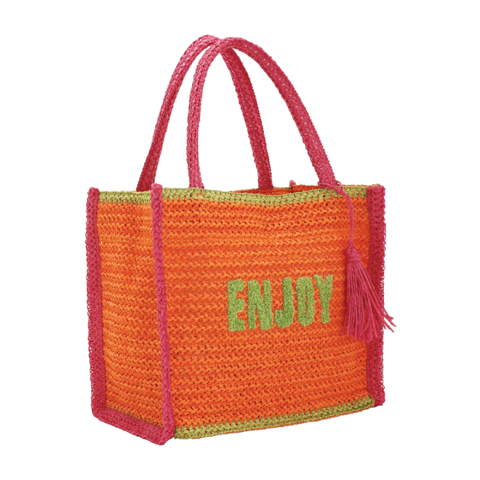CAMOMILLA BORSA CITY CROCHET COLORFUL ARANCIONE