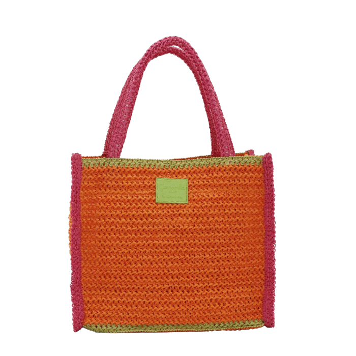 CAMOMILLA BORSA CITY CROCHET COLORFUL ARANCIONE