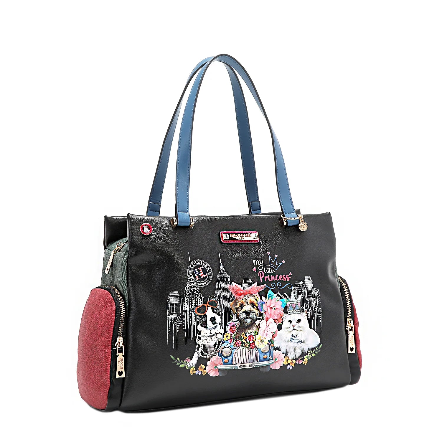 Nicole Lee Family Yearbook Handbag borsa a spalla in similpelle vegana