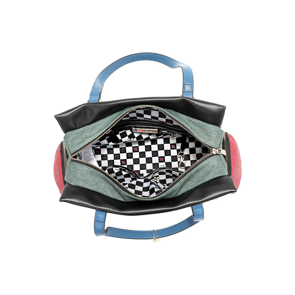 Nicole Lee Family Yearbook Handbag borsa a spalla in similpelle vegana