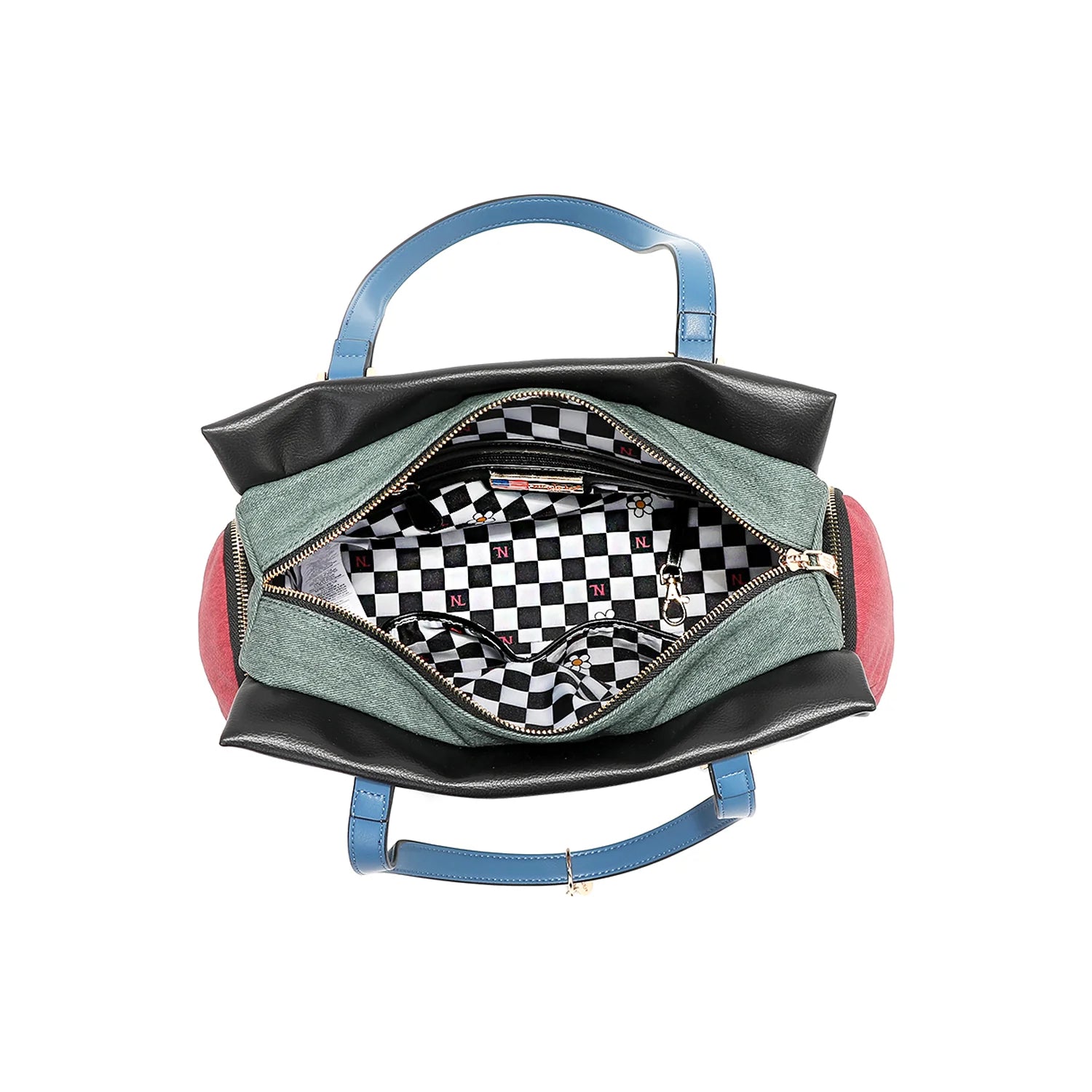 Nicole Lee Family Yearbook Handbag borsa a spalla in similpelle vegana