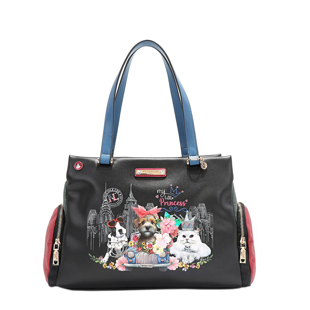 Nicole Lee Family Yearbook Handbag borsa a spalla in similpelle vegana