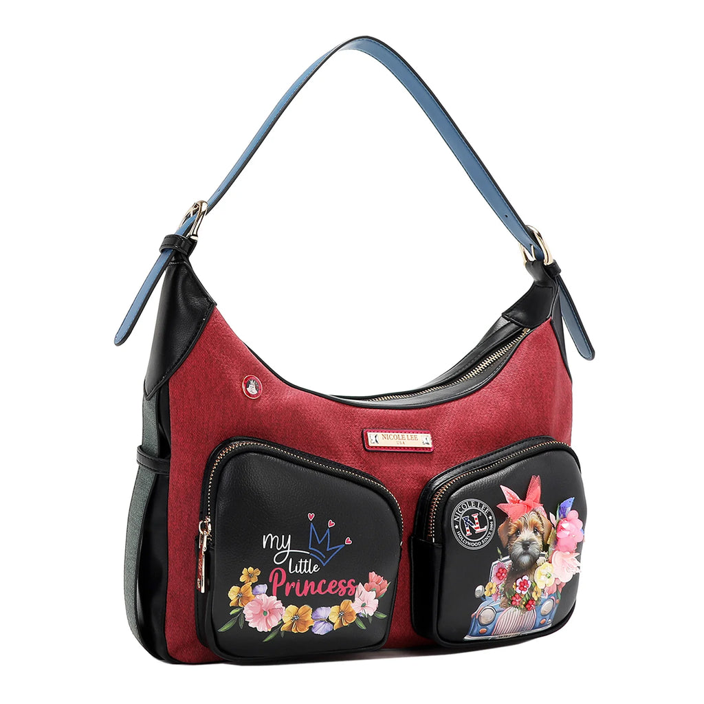 Nicole Lee Family Yearbook hobo bag borsa a spalla in similpelle vegana