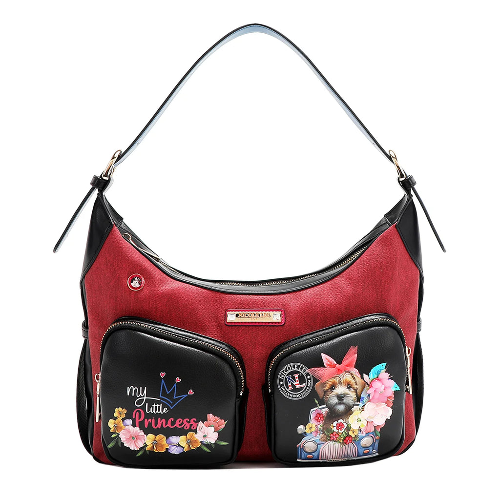 Nicole Lee Family Yearbook hobo bag borsa a spalla in similpelle vegana