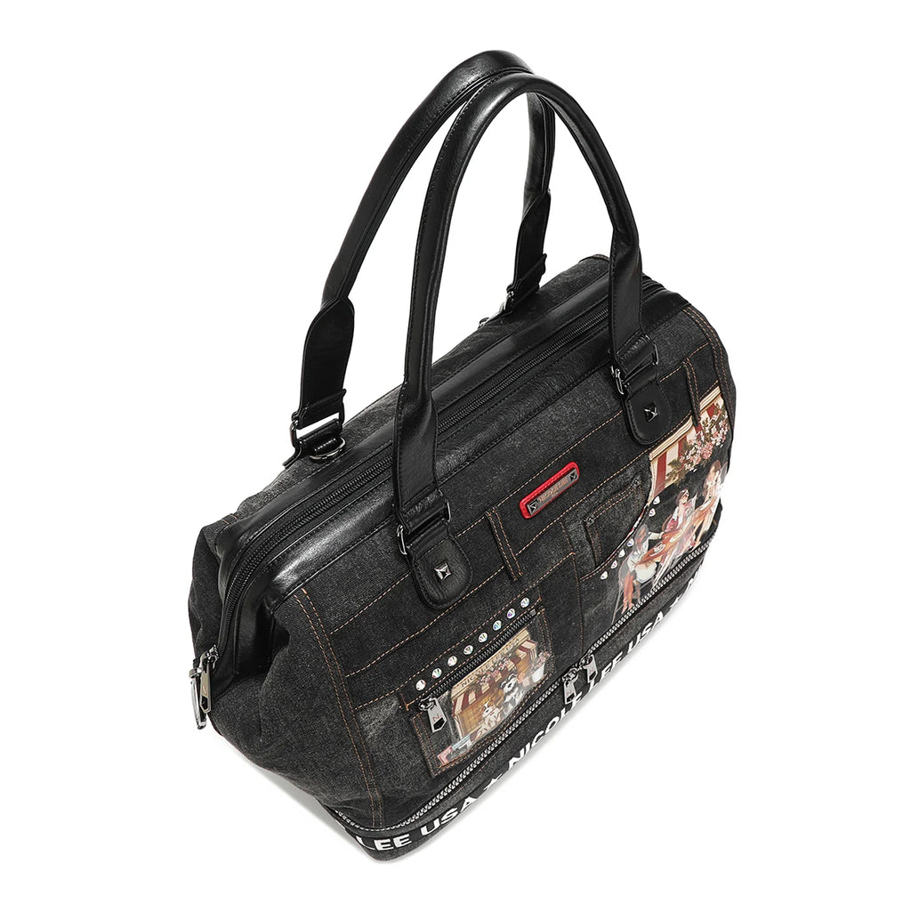 Nicole Lee Denim Sisters Secret Weekender borsa da viaggio doppio scomparto