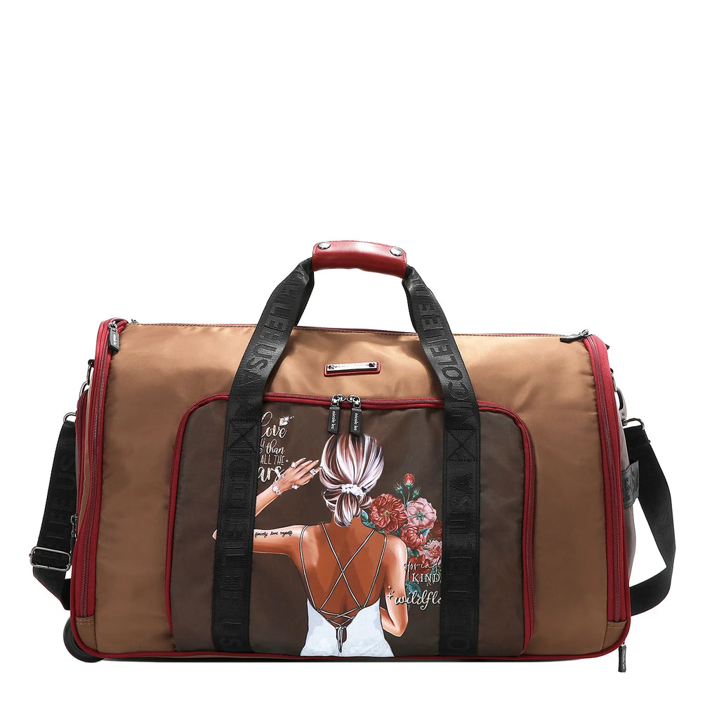 Nicole Lee Nylon Rolling Duffel Bag trolley da viaggio pieghevole