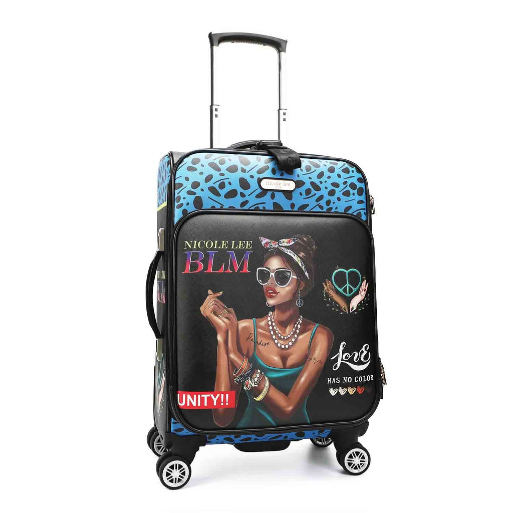 Nicole Lee 20" Carry-On Spinner borsone trolley in similpelle vegana