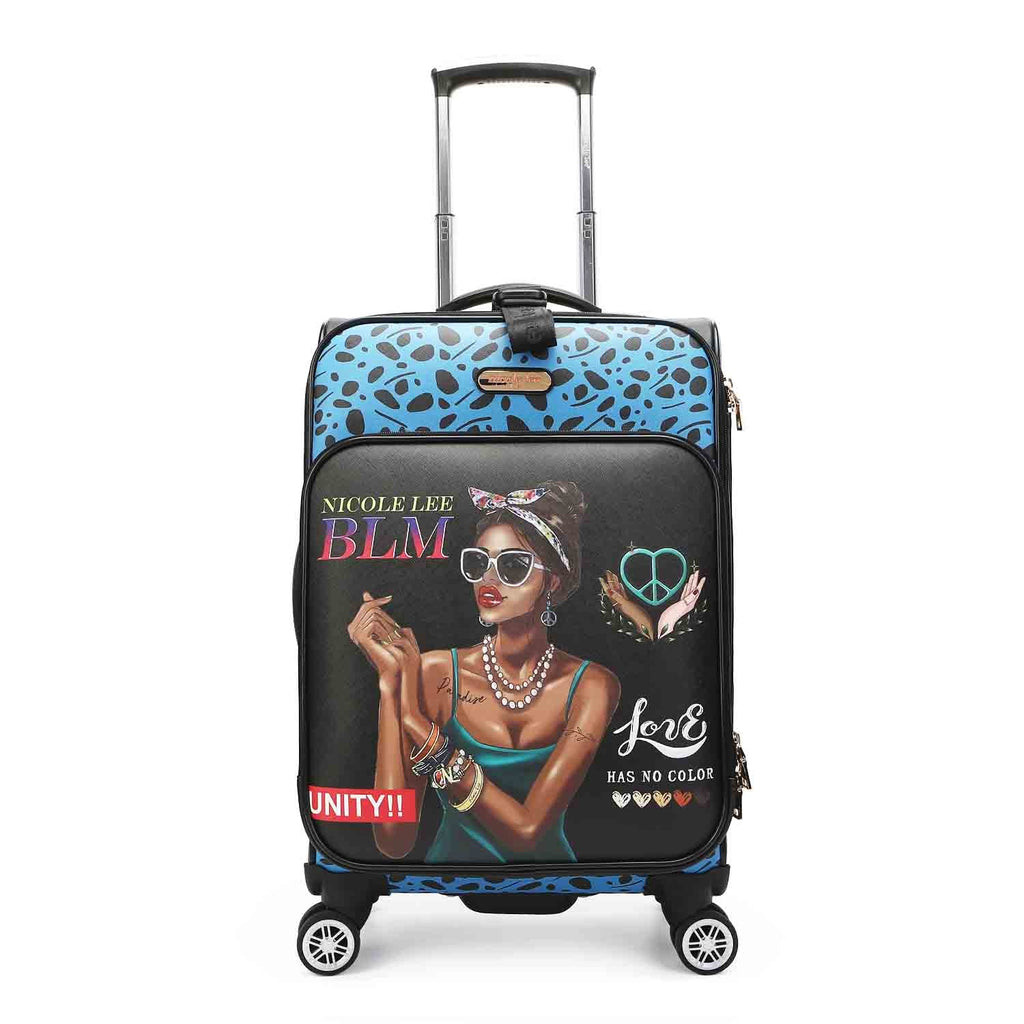 Nicole Lee 20" Carry-On Spinner borsone trolley in similpelle vegana