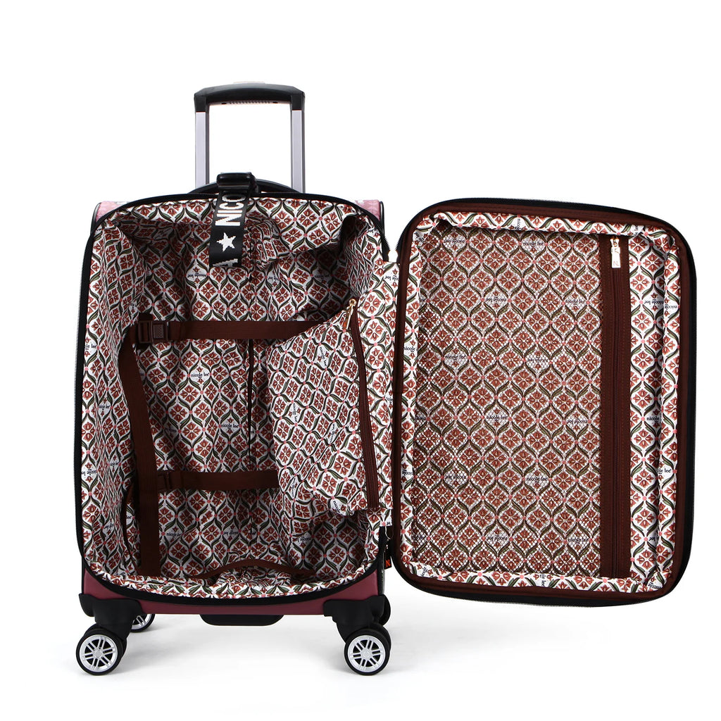 Nicole Lee 20" Carry-On Spinner borsone trolley in similpelle vegana