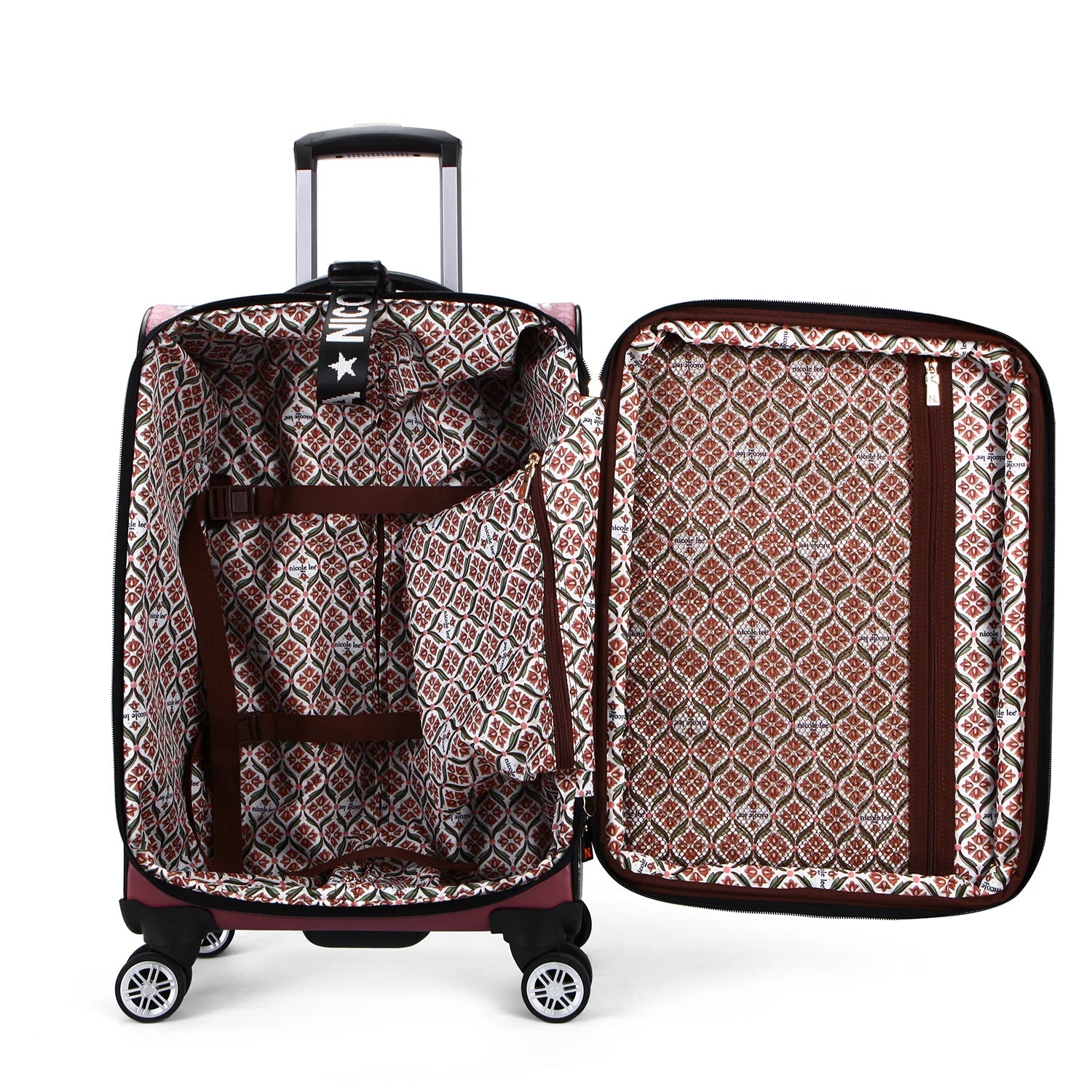 Nicole Lee 20" Carry-On Spinner borsone trolley in similpelle vegana