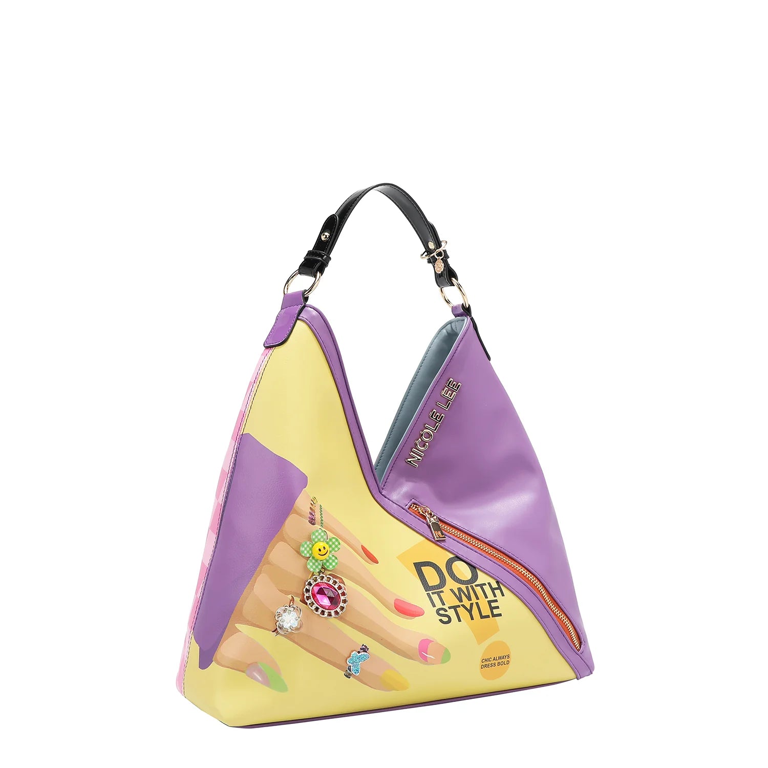 Nicole Lee Nail Polish Hobo Bag borsa a spalla