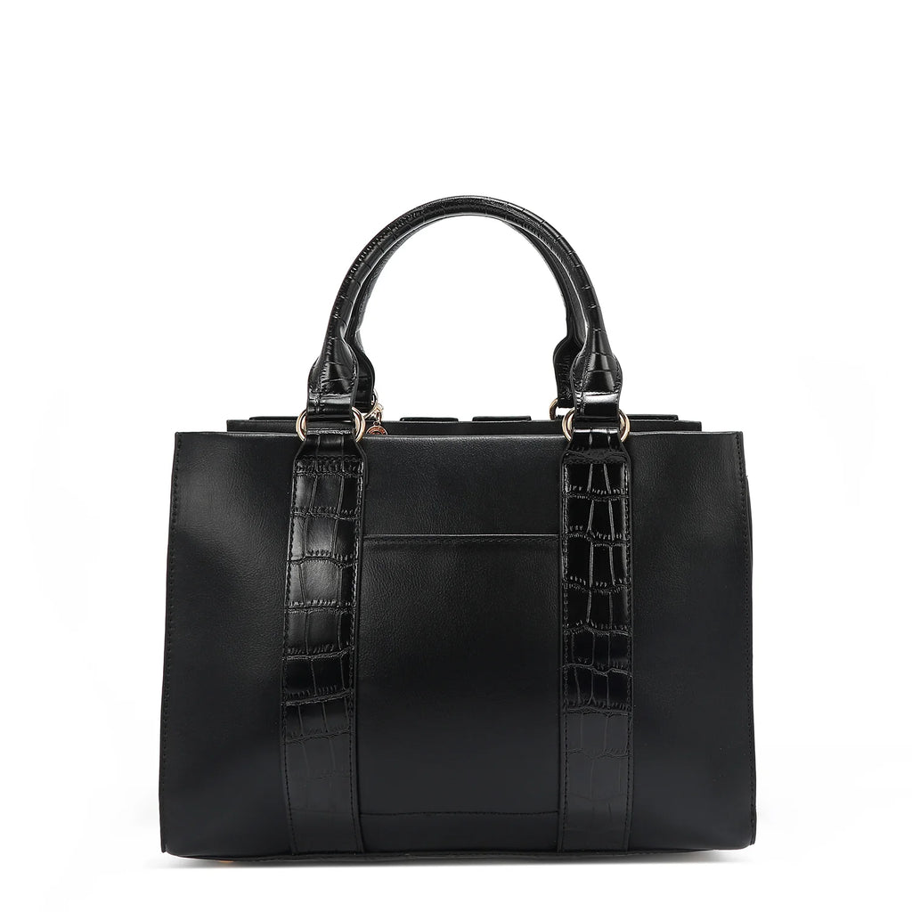 Nicole Lee Calista Satchel borsa a mano Nera effetto cocco