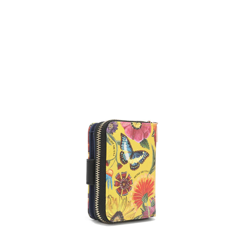 NICOLE LEE PORTAFOGLIO BUTTER FLOWER MUSTARD