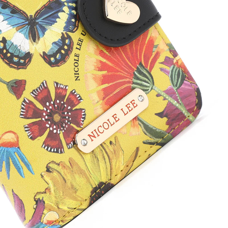 NICOLE LEE PORTAFOGLIO BUTTER FLOWER MUSTARD