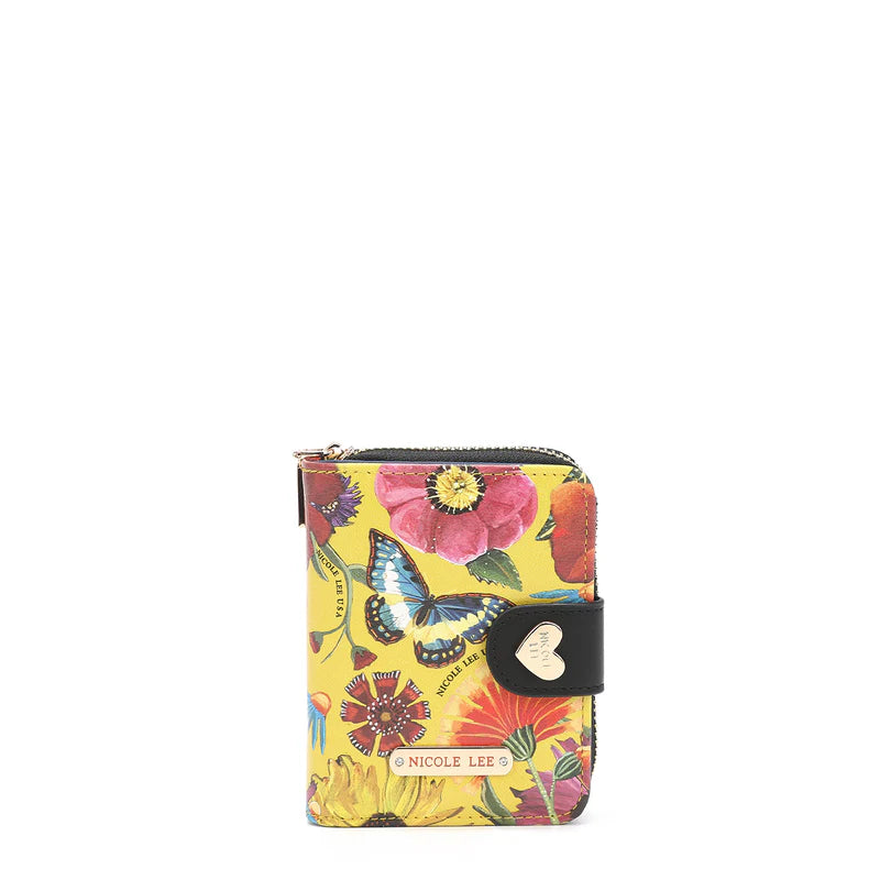 NICOLE LEE PORTAFOGLIO BUTTER FLOWER MUSTARD