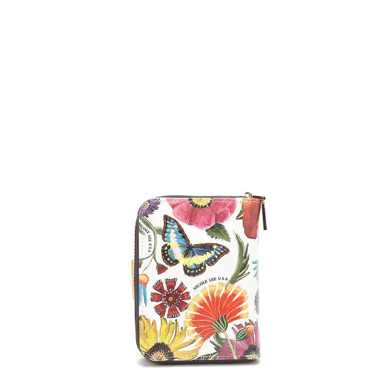 NICOLE LEE PORTAFOGLIO BUTTER FLOWER WHITE