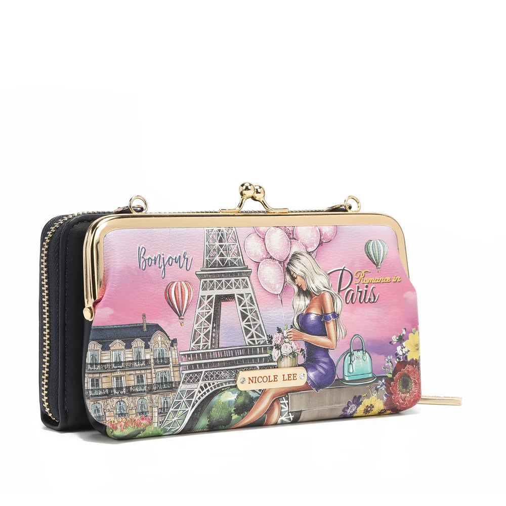 NICOLE LEE SET PORTAFOGLIO+OROLOGIO+PORTA CARTE ROMANCE IN PARIS