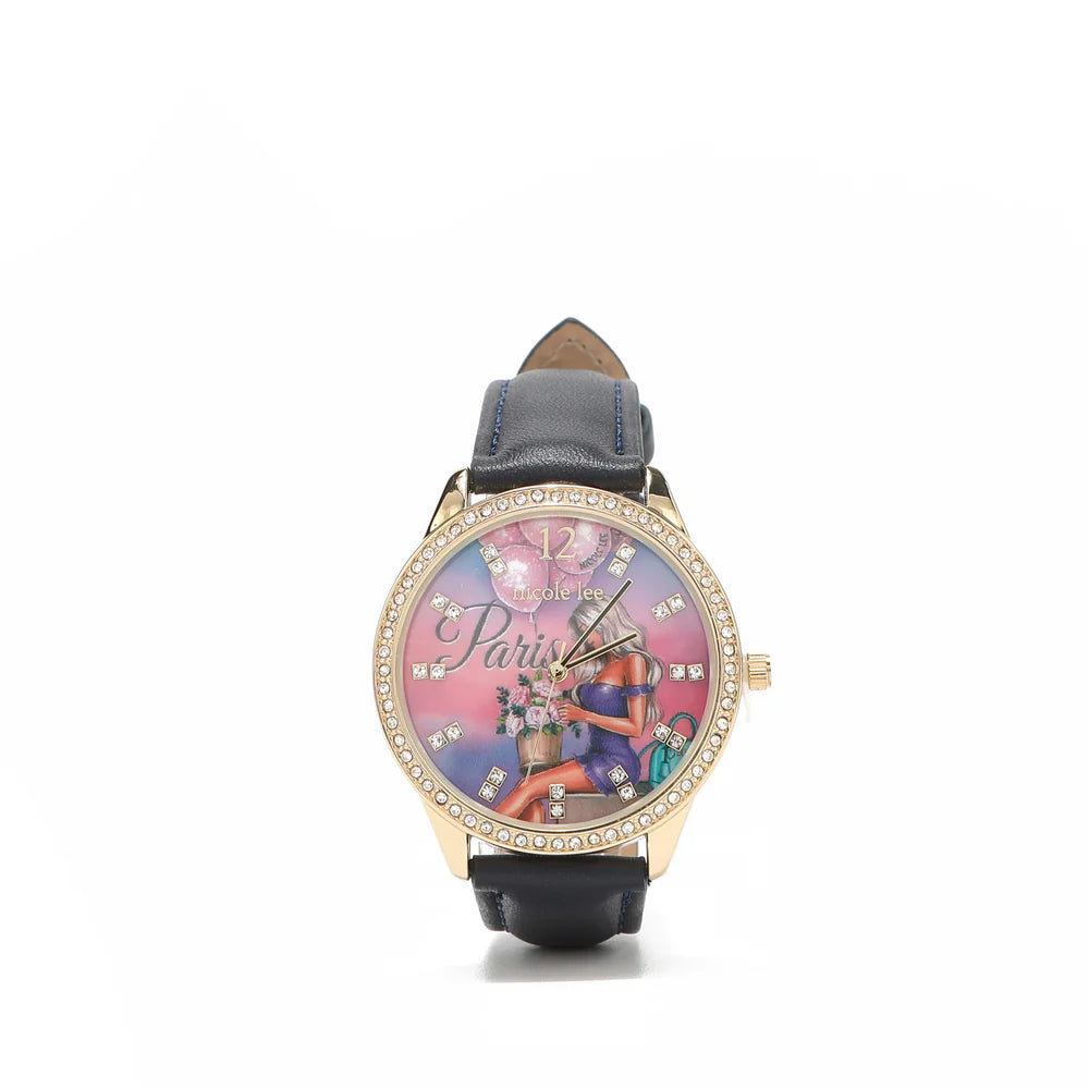 NICOLE LEE SET PORTAFOGLIO+OROLOGIO+PORTA CARTE ROMANCE IN PARIS