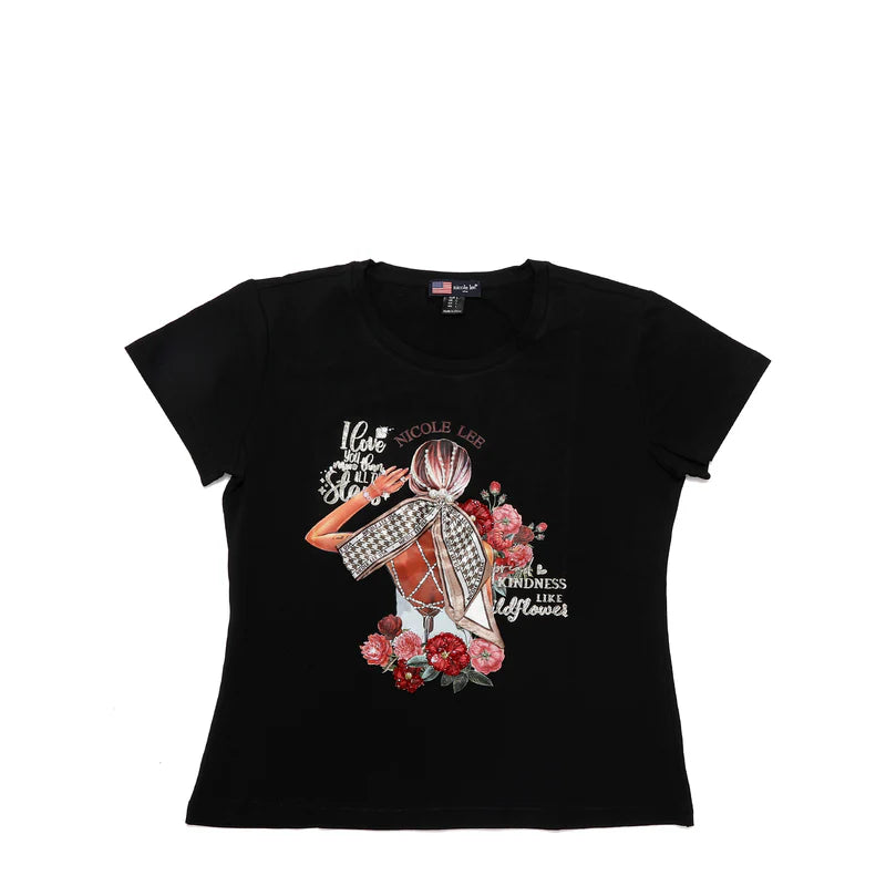 NICOLE LEE TSHIRìT BLINDE DATE M NERA