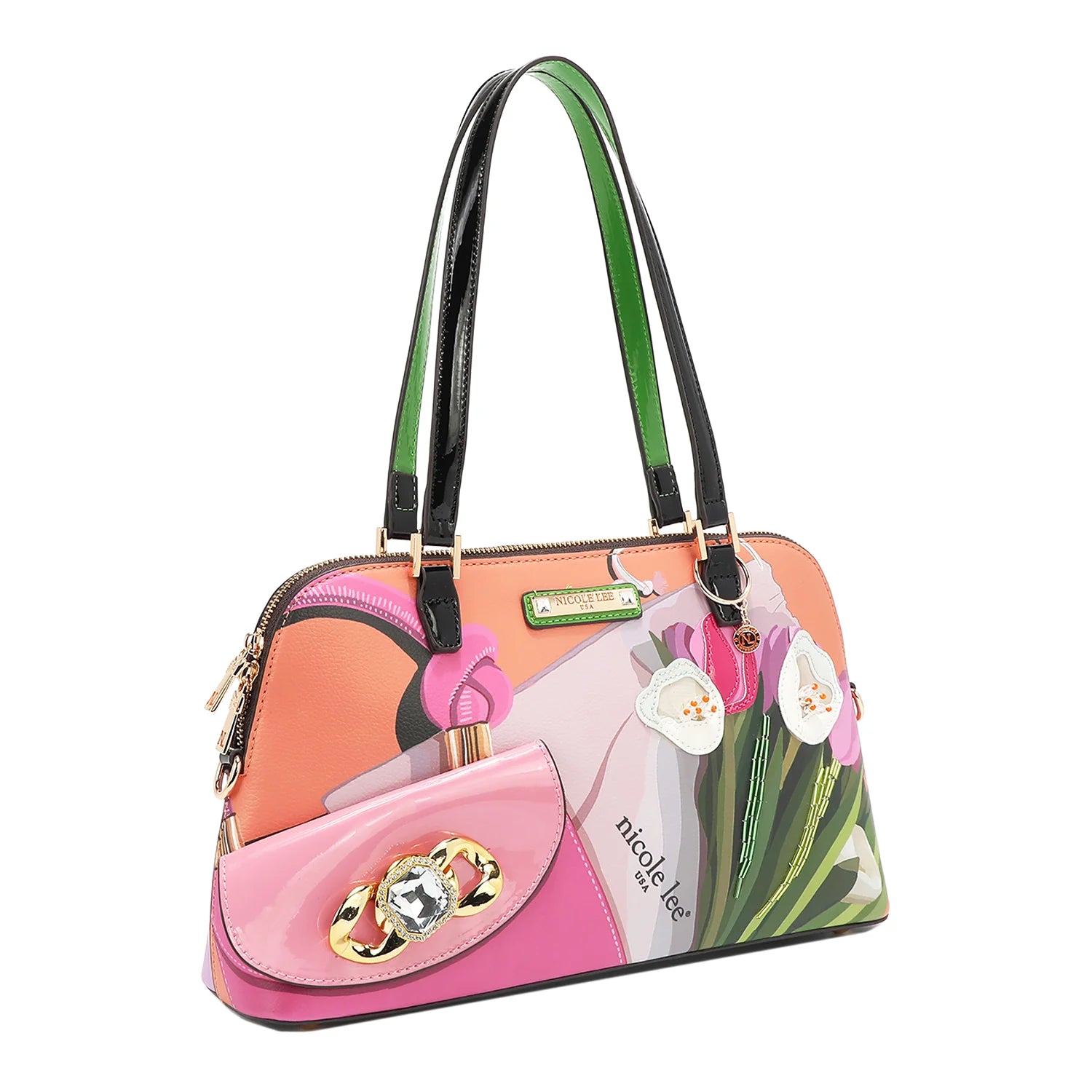 Nicole Lee Violet Blossom Dome Shoulder Bag