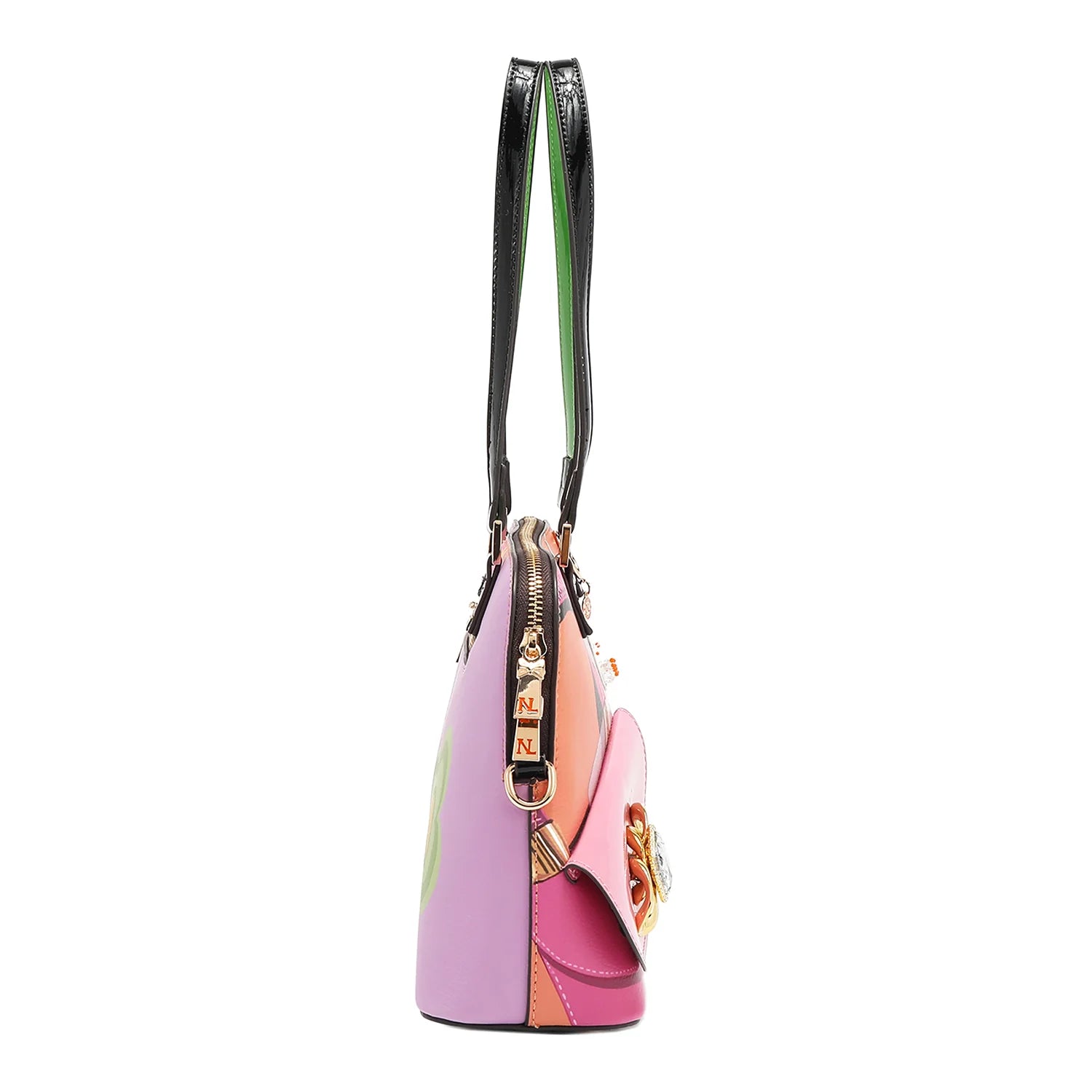 Nicole Lee Violet Blossom Dome Shoulder Bag